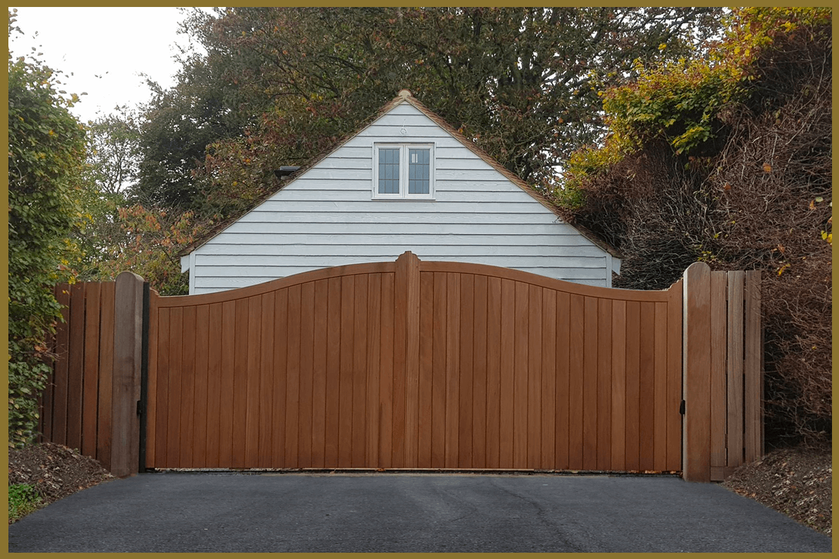 Vehicle Access with Iroko Hardwood